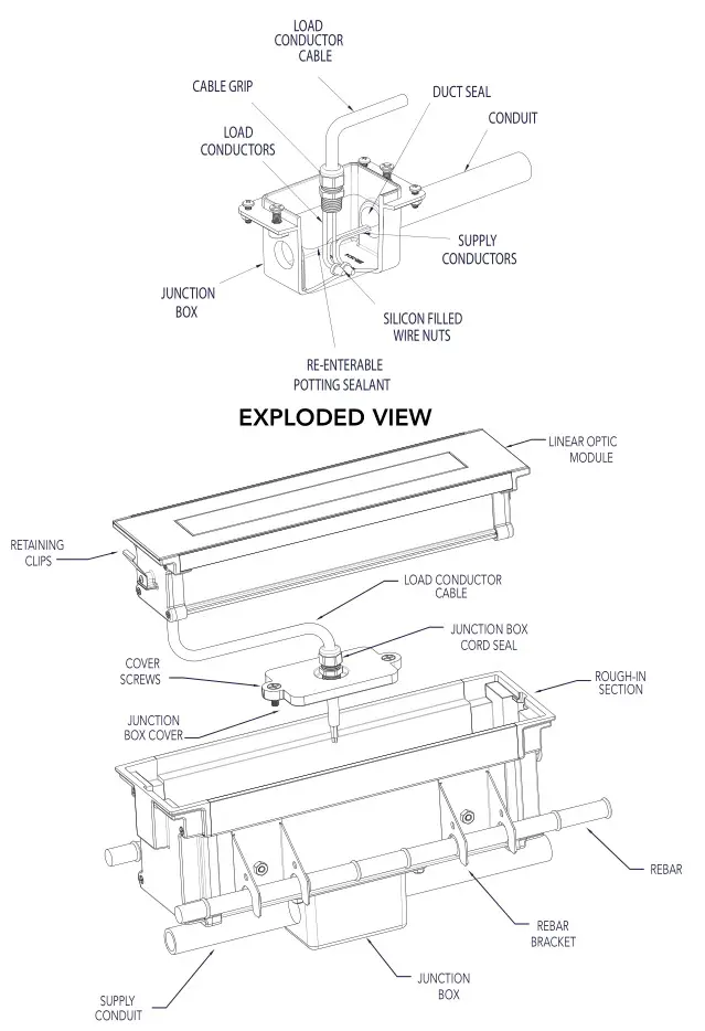 VISTA 1141 Architectural Series Inground and Well Lights - EXPLODED VIEW