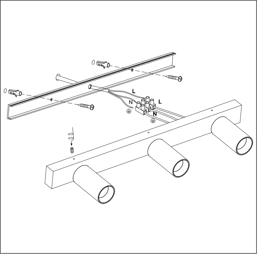 Lighting HV4002T-1-BLK Revo Spot Light Mounting Base Diagram