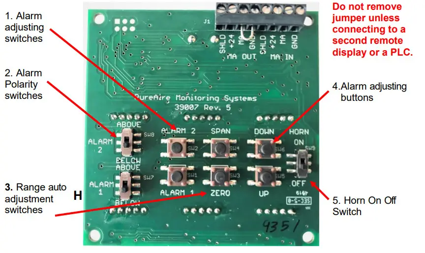 PureAire 99185 Remote Digital Display Alarm Indicator - Fig 2