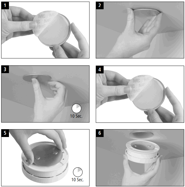 hama 00223843 Magnetic Mounting Kit for Smoke Detector