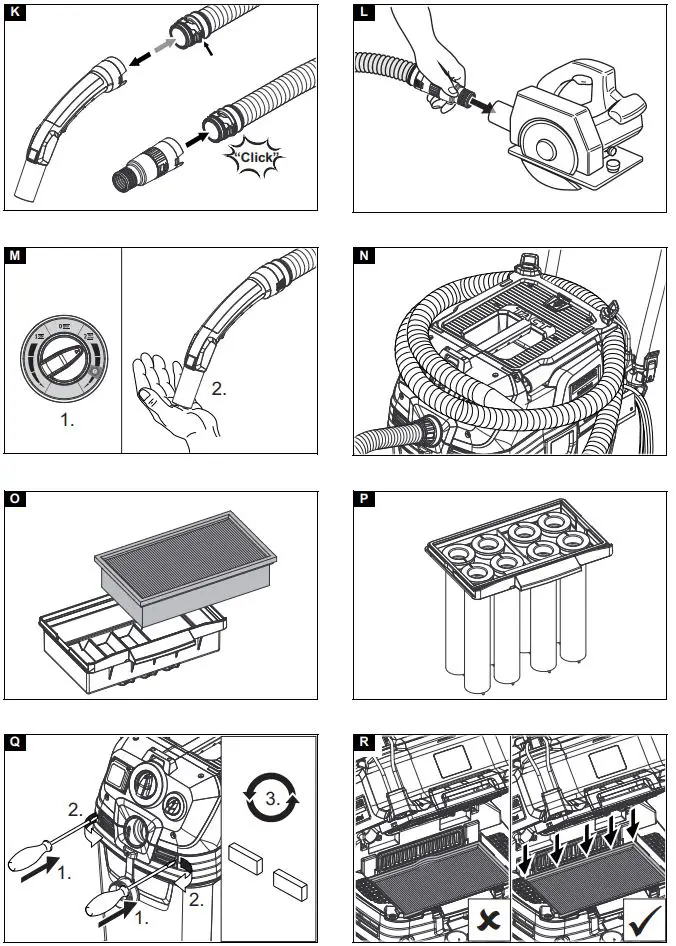 KARCHER NT 30 1 Tact Te M Wet or Dry Vacuum Cleaner Instruction Manual - Fig K,L,M,N,O,P,Q,R