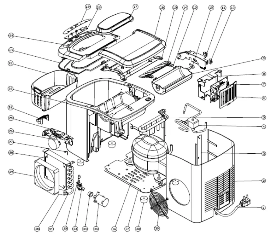 E EUHOMY Y05284716 Portable Ice Maker - Drawings