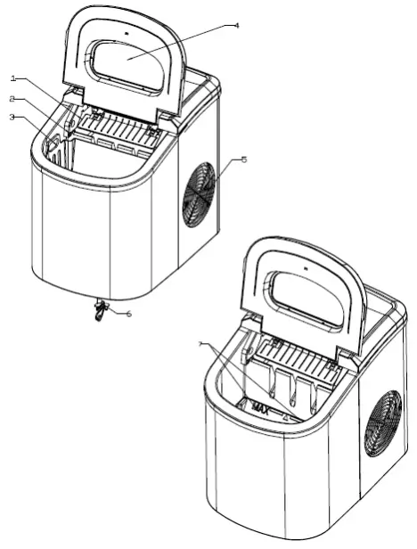 E EUHOMY Y05284716 Portable Ice Maker - parts