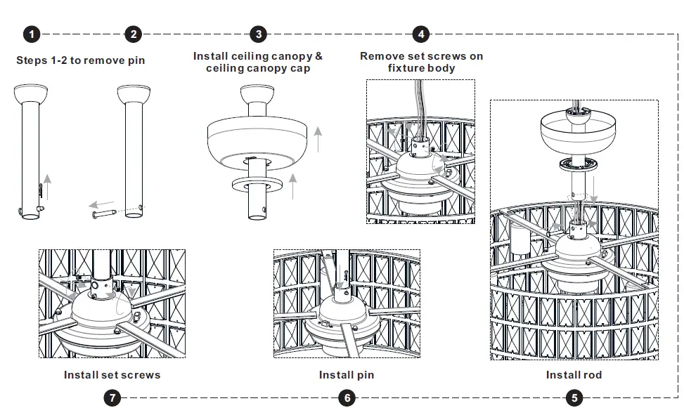 QUOIZEL-QFA4046PK-23-inch-Polished-Nickel-with-Silver-Blades-Fandelier-fig 8