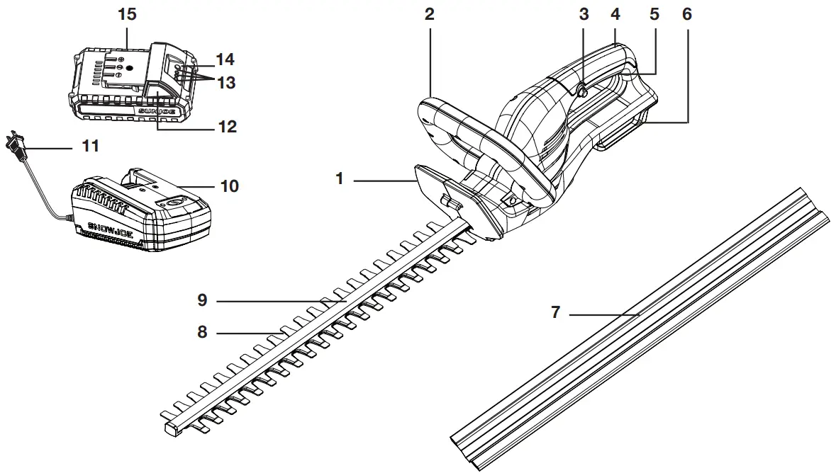 SUNJCordless Hedge TrimmerOE 24V-HT22-LTE-RM-FIG-1