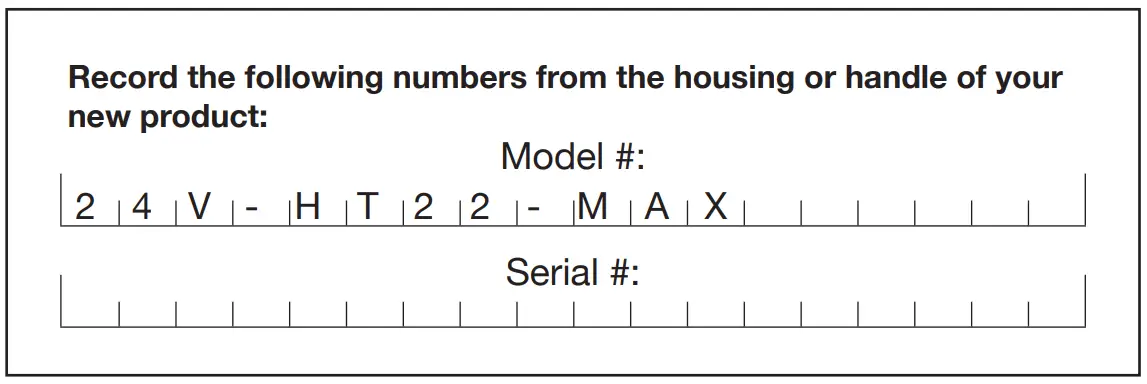 Model + Serial Numbers