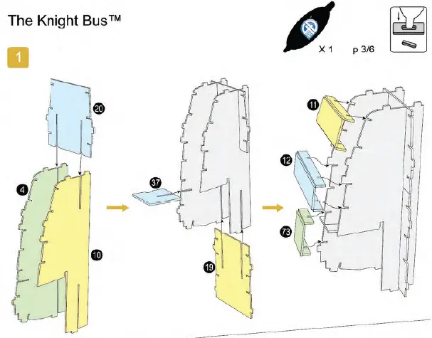 UNIVERSITY-GAMES 08432-Harry -Potter-Knight-Bus-3D-Puzzle-01