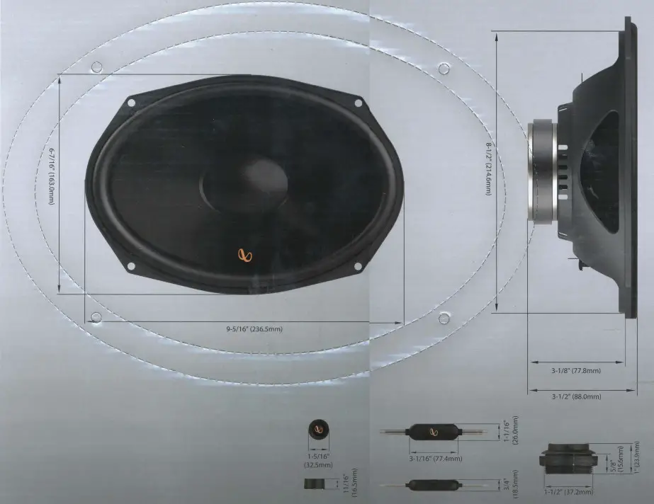 Infinity 108P693C PRIMUS 693 Series 6 Inche x9 Inches 3 way Car Speakers - Figure 7