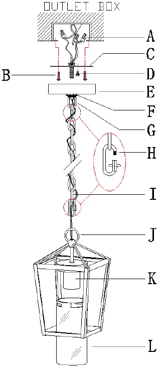 Uolfin 5069481 Glass Lantern Mini Outdoor Pendant Light 2