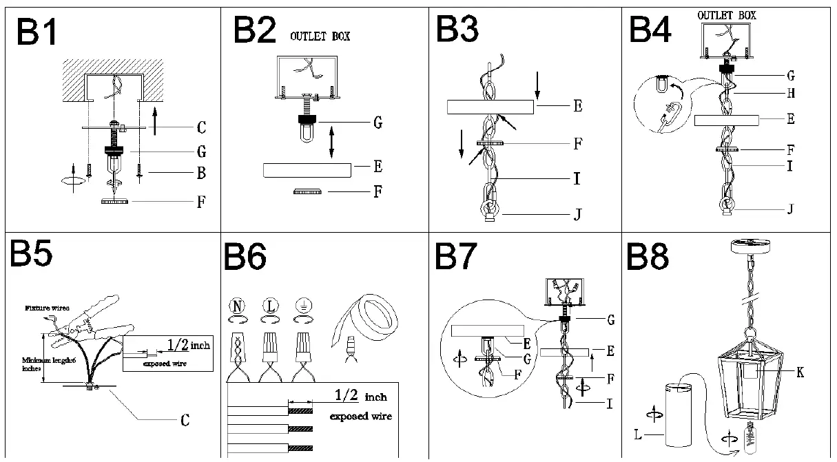 Uolfin 5069481 Glass Lantern Mini Outdoor Pendant Light 4