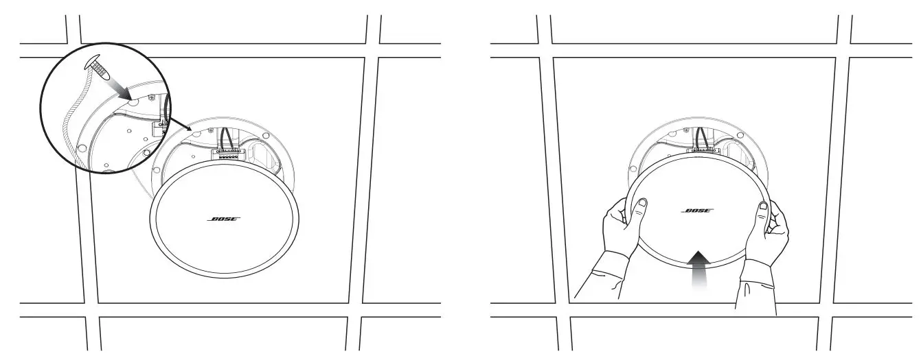 BOSE DesignMax DM3C In Ceiling Loudspeaker Installation Guide - Attaching the Grille