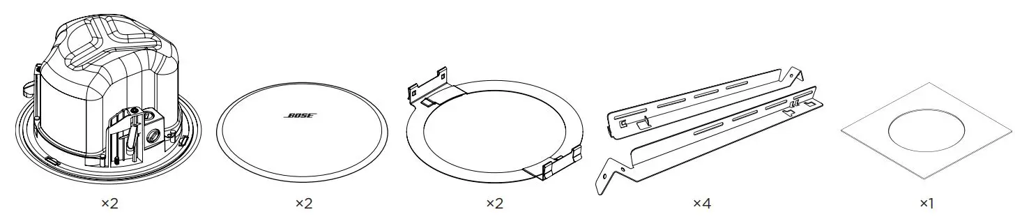 BOSE DesignMax DM3C In Ceiling Loudspeaker Installation Guide - Package Contents