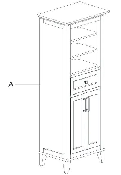 HOME DECORATORS COLLECTION 20305-LT23-ST Grayson 23 Inch W Linen Cabinet 3