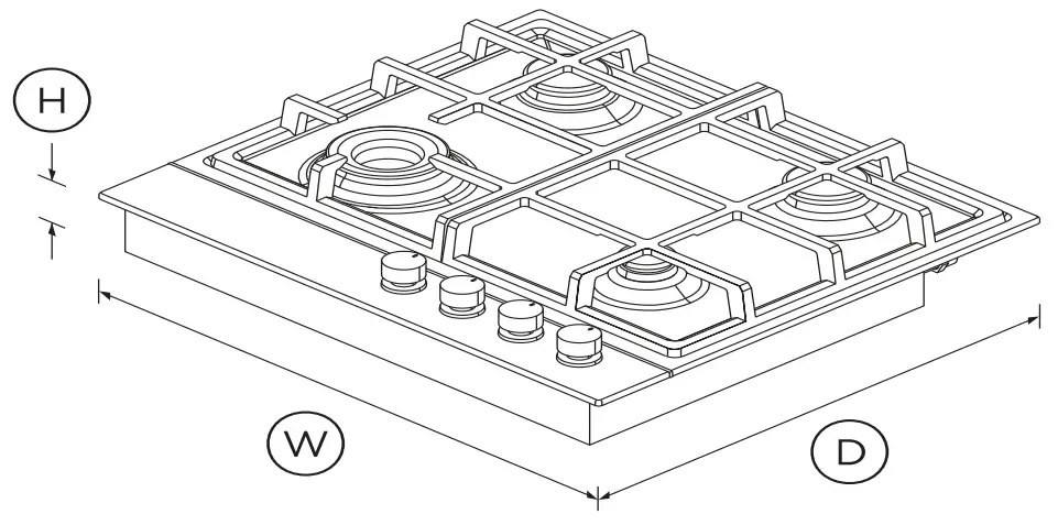 FISHER PAYKEL CG604DLPX1 Gas on Steel Hob - fig