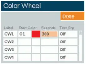 LUXOR LUX300SS Digital Lighting Control Transformer User Guide - Color Wheel