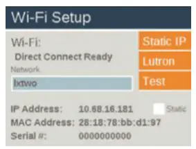 LUXOR LUX300SS Digital Lighting Control Transformer User Guide - Confirm the Wi-Fi field displays Connected
