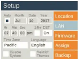LUXOR LUX300SS Digital Lighting Control Transformer User Guide - Select Setup from the Home screen