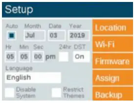 LUXOR LUX300SS Digital Lighting Control Transformer User Guide - Select Setup from the Home screen