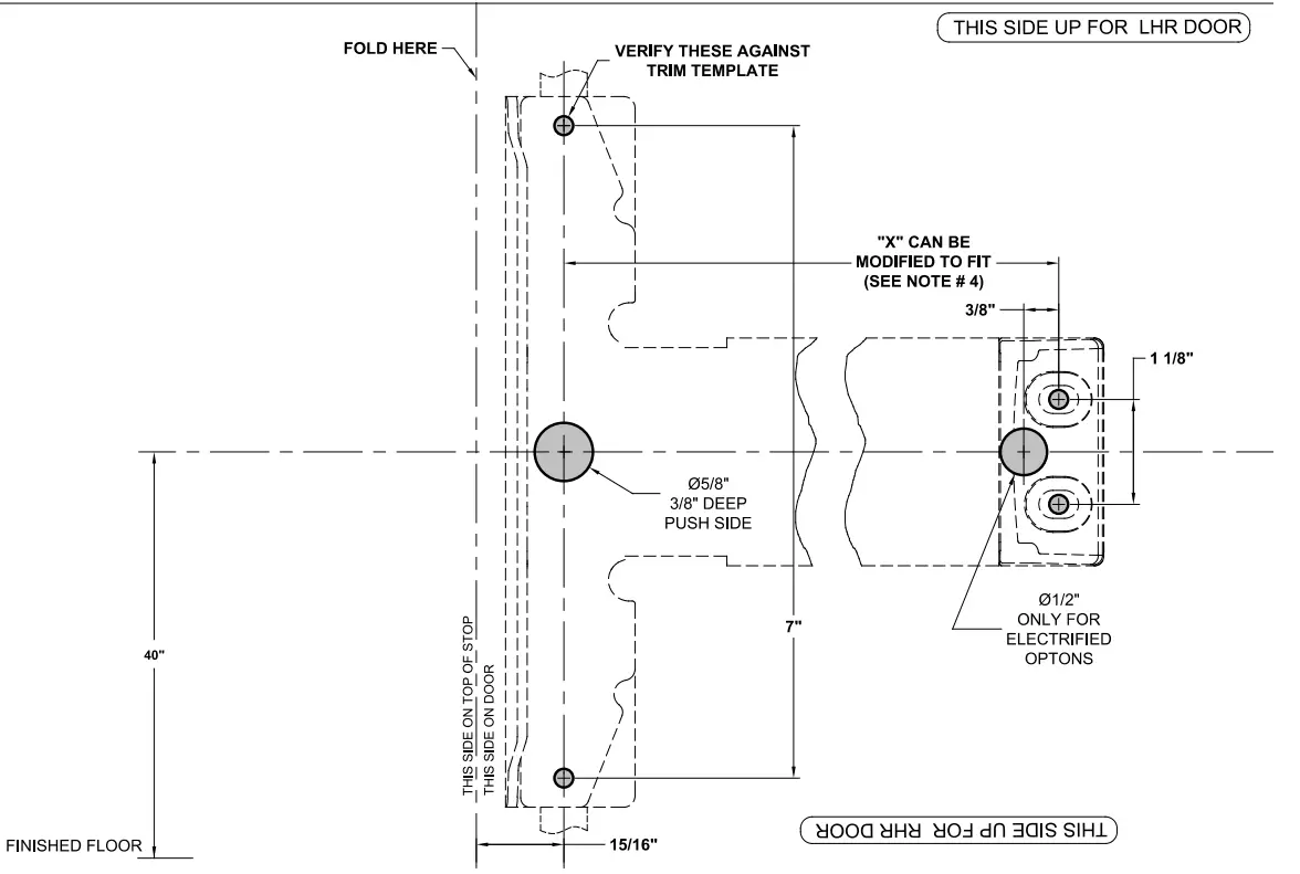 PDQ 6400V Fire Labelled Surface Vertical Rod Exit Devices - fig 1