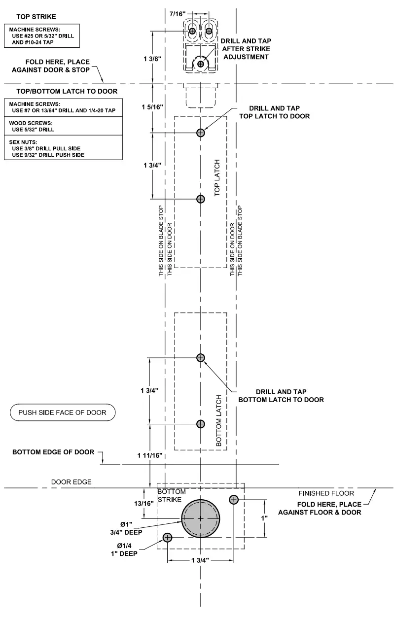 PDQ 6400V Fire Labelled Surface Vertical Rod Exit Devices - fig 2