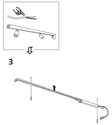 IKEA BÄVE LED Ceiling Track 3 Spots - 7