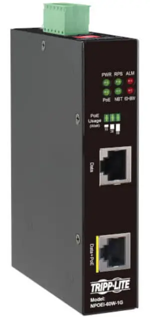 EATON NPOEI-60W-1G Industrial Gigabit Ethernet PoE Injector