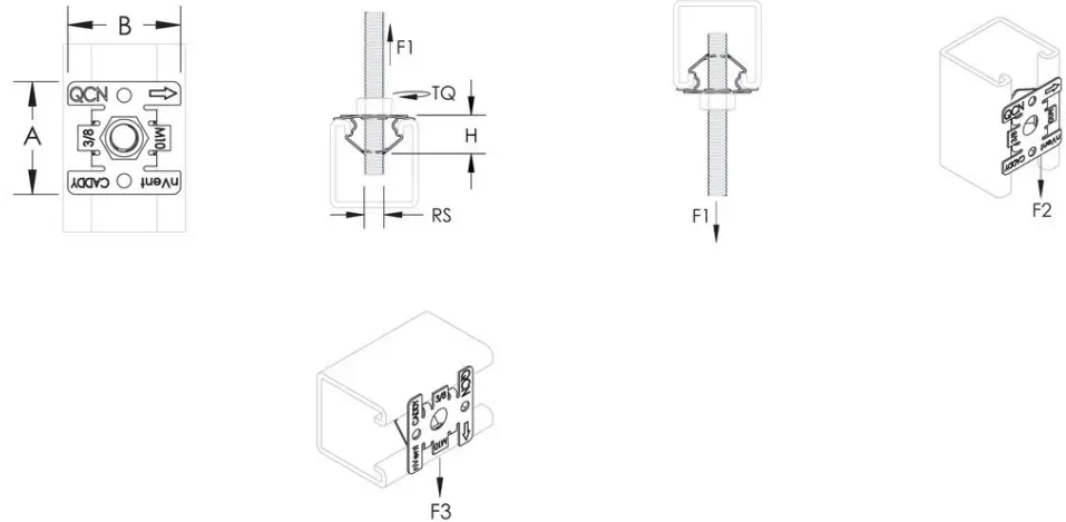 nVent 6QCN Caddy Rod Lock Spring Steel Strut Nut-fig2