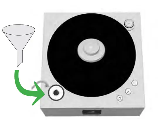 Insert the filling funnel