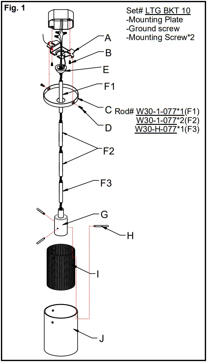 George Kovacs P960 077 Grid II Mini Pendant Light - HANGING THE FIXTURE