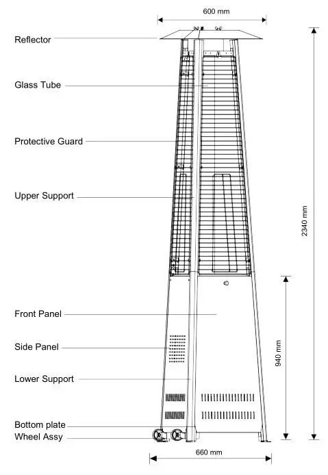 Eastern Tabletop Outdoor Portable Patio Heaters - Construction and characteristics