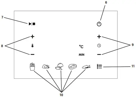 Breville VDF126 Halo 5.5L Digital Air Fryer-Control Panel