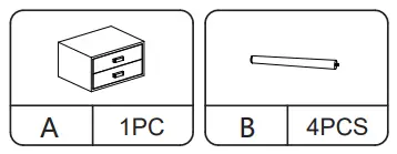 JAXPETY HG61B0924 Mid Century Modern Nightstand Set - Hardware List