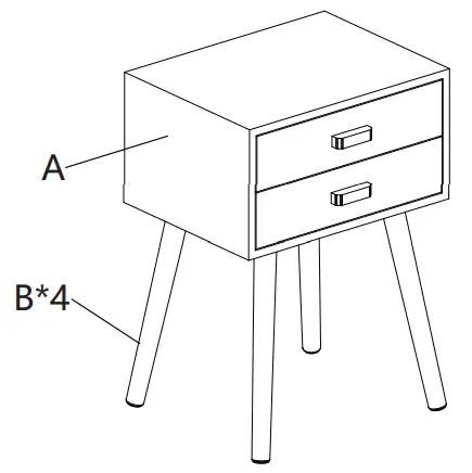 JAXPETY HG61B0924 Mid Century Modern Nightstand Set - fig1