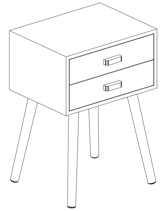 JAXPETY HG61B0924 Mid Century Modern Nightstand Set