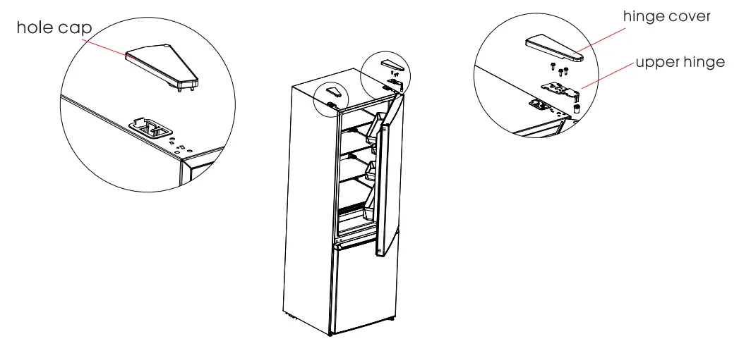 Monsher MRF 61188 Two Chamber Refrigerator - hole cap