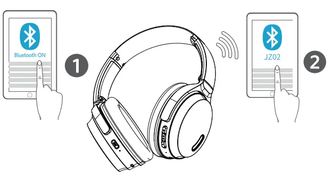 HROEENOI JZ02 Active Noise Cancelling Headphones - device