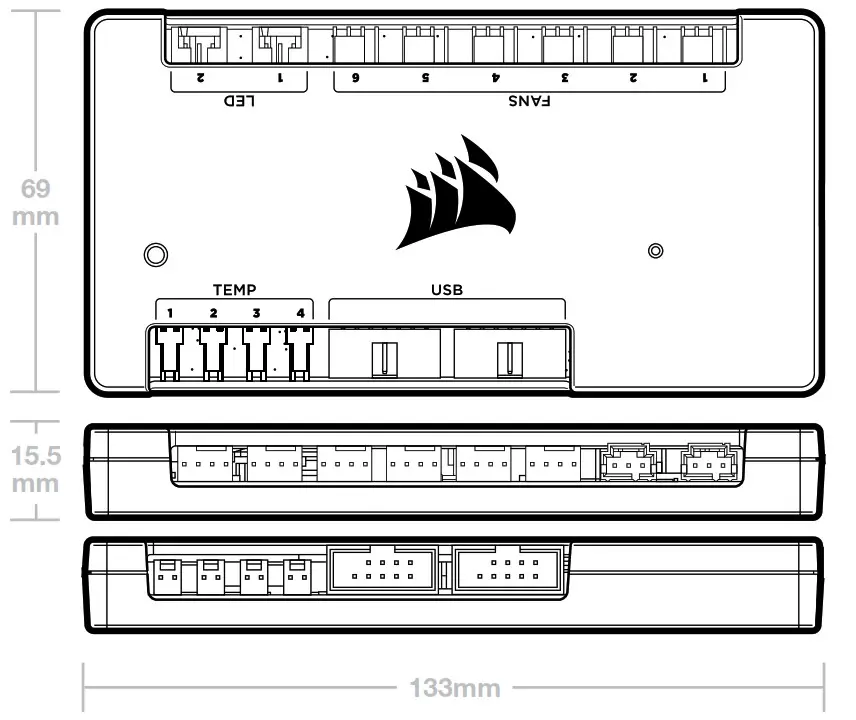 Corsair COMMANDER PRO Digital RGB Lighting and Fan Speed Controller - Specifications