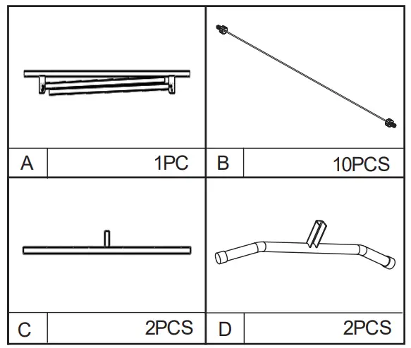 Kmart KC42971214 Extra Large Freestanding Clothes Line - Hardware list 2