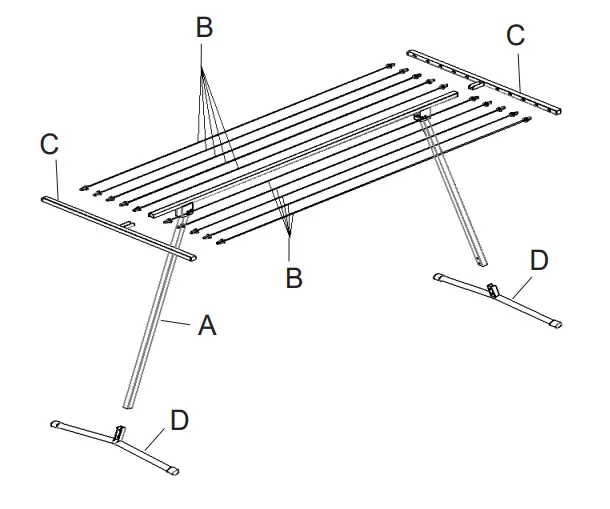 Kmart KC42971214 Extra Large Freestanding Clothes Line - Hardware list 3