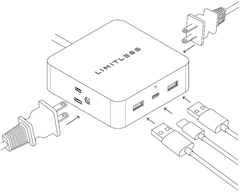 LIMITLESS PowerPro 5-Device Charger Operation Instructions
