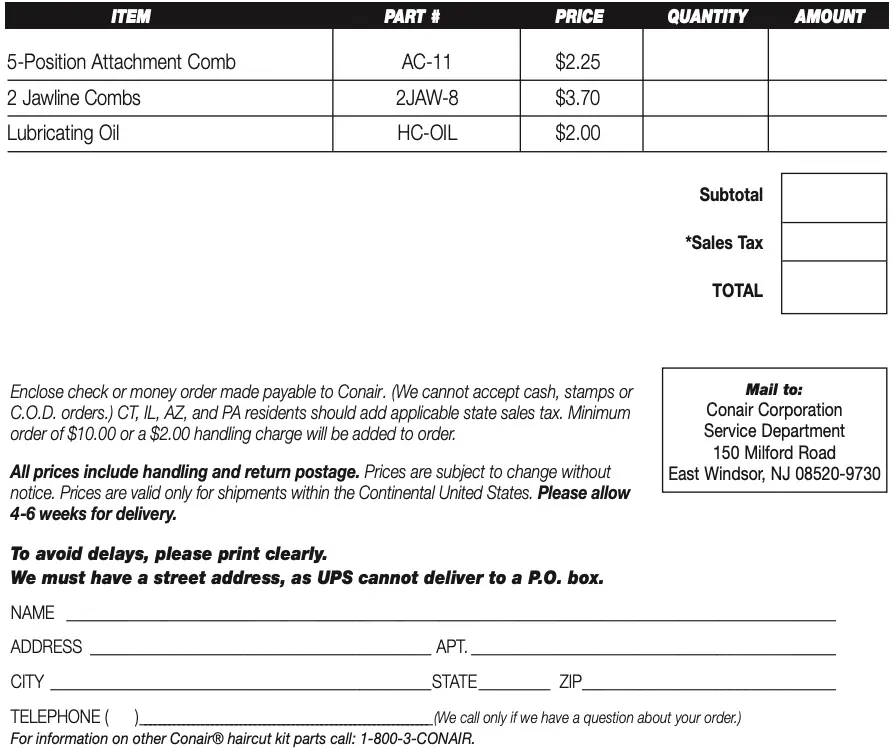 TRIMMER REPLACEMENT PARTS