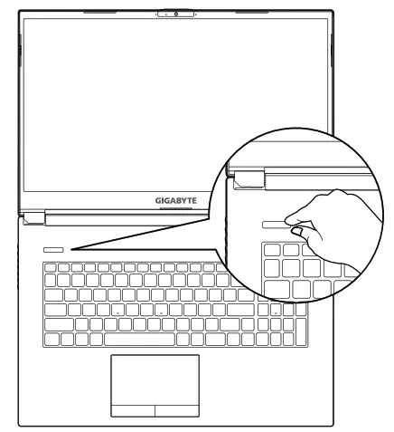 GIGABYTE A7 Gaming Laptop- on the Power