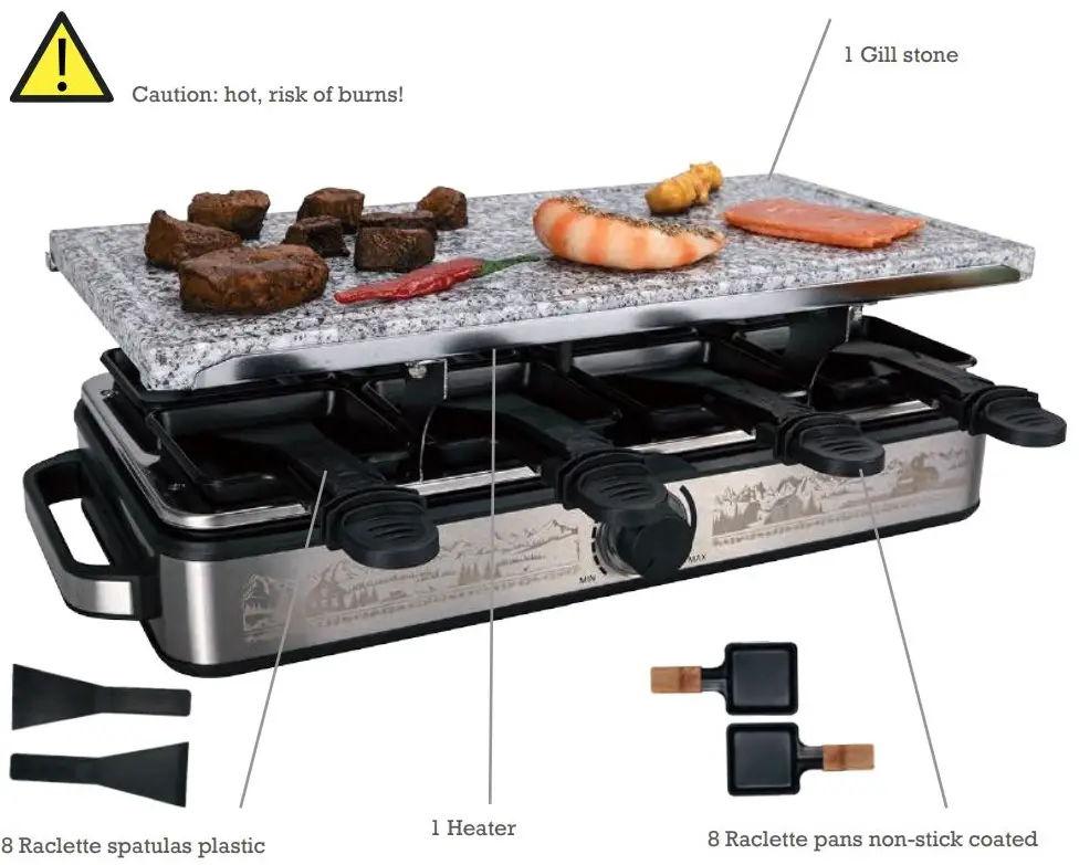 NOUVEL 403925 Raclette Machine Instructions - Product Overview