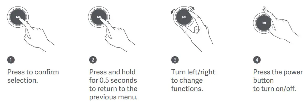 xiaomi MAF01 Mi Smart Air Fryer User Manual - Control Knob