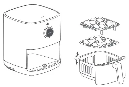 xiaomi MAF01 Mi Smart Air Fryer User Manual - Some ingredients need to be turned over during cooking