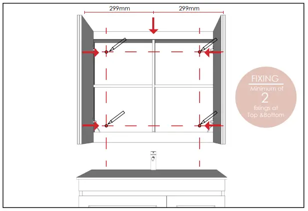 otti Moonlight 1500mm LED Shaving Cabinet - fig 1