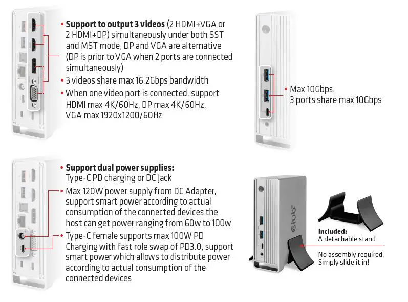 Club-3D CSV-1568 Docking Station USB Type-C 2