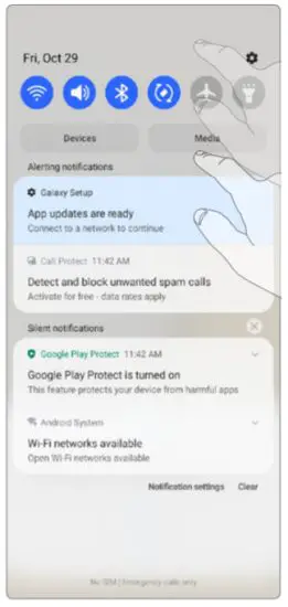 SAMSUNG SM A136UZKZAIO Galaxy A13 5G Smartphone - Notification panel