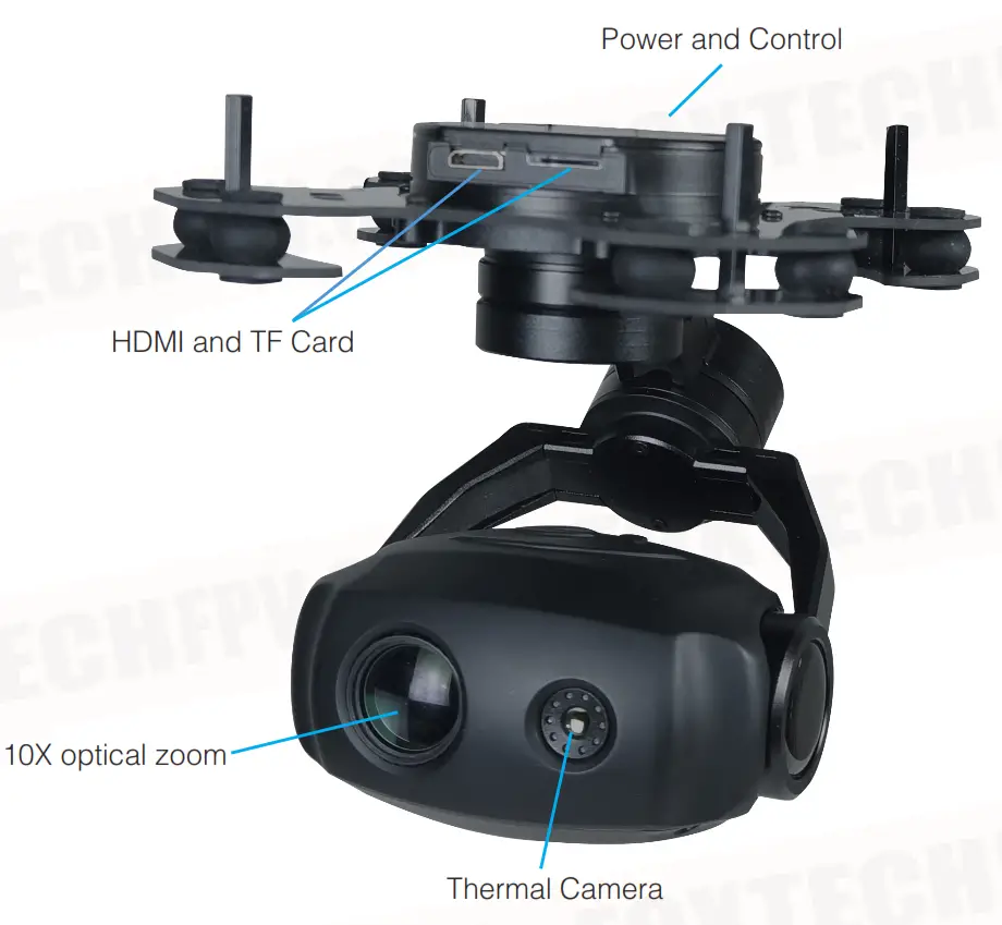 FOXTECH Bi Focus 10X Optical Zoom 320x240 IR Thermal Camera - fig