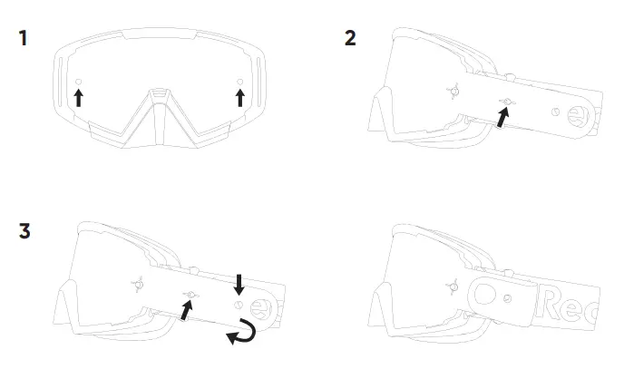 Red Bull 20016586 Spect Whip Motocross Goggle - TEAR-OFF SYSTEM INSTALLATION